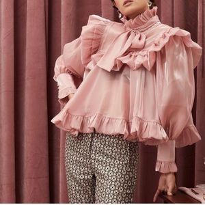 Sister Jane Grapefruit Ruffle Bow Top
